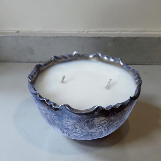 Repurposed Vintage Pot Candle – Amber & Rock Salt
