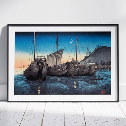 Junks in Inatori Bay, Izu - Hiroaki Takahashi - Rolled Poster Wall Art Print