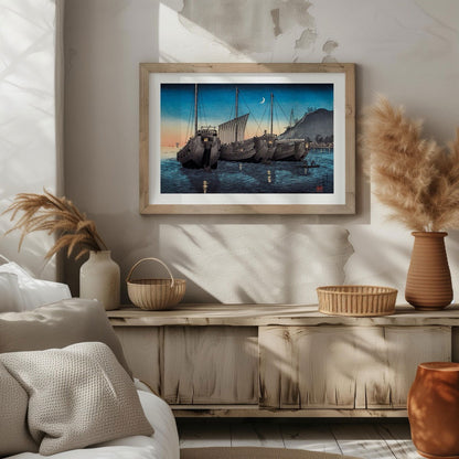 Junks in Inatori Bay, Izu - Hiroaki Takahashi - Rolled Poster Wall Art Print