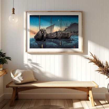 Junks in Inatori Bay, Izu - Hiroaki Takahashi - Rolled Poster Wall Art Print