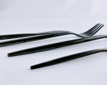 London Black Stainless Steel Cutlery Sets x16/24 pieces-2